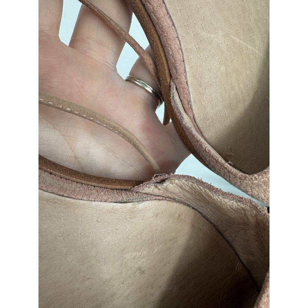 Madewell Arielle D'Orsay Pointed Toe Suede Ankle Wrap Flat in Pink Size 9 - Picture 4 of 9